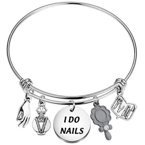 SEIRAA Manicurist Bracelet Nail Technician Jewelry I Do Nails Bracelet Funny Cosmetology Gift Makeup Gifts for Nail Artist Beautician