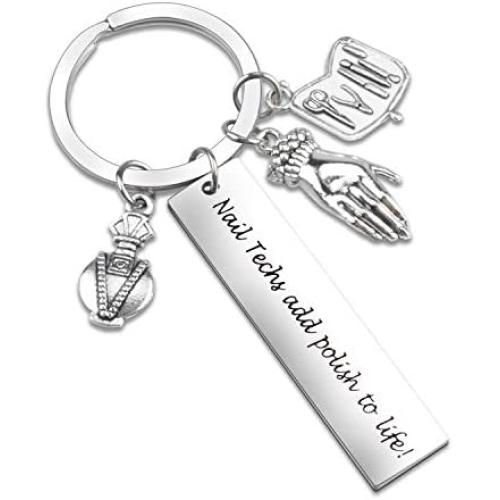 LLsuy Manicurist Gift Estheticians Keychain Nail Tech Gift Beautician Gift Nail Technician Jewelry Cosmetology Gift for Her