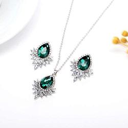 TIAMBING Jewelry Sets for Women-Teardrop Earrings and Necklaces Set-Pear Shaped Crystals from Austria-Gifts for Mom/Best Friends/Girls/Girlfriend/Wife