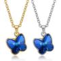 nichowy 2PCS Dainty Crystal Pendant Necklace with Birthstone Crystal 18K Gold/Silver Tone Necklace for Women Girls Jewelry Memorial Gifts for Valentines Day/Anniversary Day