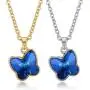 nichowy 2PCS Dainty Crystal Pendant Necklace with Birthstone Crystal 18K Gold/Silver Tone Necklace for Women Girls Jewelry Memorial Gifts for Valentines Day/Anniversary Day