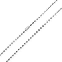 Bling Jewelry Mens Link Strong Silver Tone Stainless Steel Shot Bead Ball Chain Necklace for Men for Women 18 20 24 30 Inch 3MM