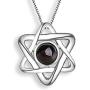 Mistar Bijoux Star of David Necklace with the Shema Yisrael Prayer Hidden within the Unique Crystal Cabochon. Look into the Stone and See it Magically Appear 8” Tall