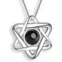 Mistar Bijoux Star of David Necklace with the Shema Yisrael Prayer Hidden within the Unique Crystal Cabochon. Look into the Stone and See it Magically Appear 8” Tall