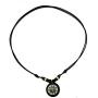 LAVIP Leather Rasta Plaided Hippie Coqui Taino Sun Necklace Buddha All Seeing Third Wisdom Eye Amulet Black Powers Pendant