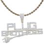 Nsitbbuery Hip Hop Night Club DJ Iced Out Letter Plug Pendant Stainless Steel Chain Necklace