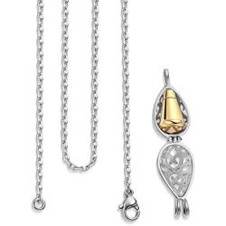 PiercingJ Cremation Jewelry for Ashes Stainless Steel Hollow Teardrop Flower Ashes Pendant Necklace with Mini Keepsake Urn Memorial Ash Jewelry for Women