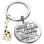 WSNANG Giraffe Lover Keychain You are Braver Stronger Smarter Than You Think Keychain Inspirational Gifts for Giraffe Lover Giraffe Lover