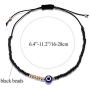 kelistom Beaded Evil Eye Bracelet for Women Men Teen Girls Boys Red/Black Kabbalah Blue Evil Eye Minimalist Bracelets for Protection and Good Luck 1/2/6 Pieces