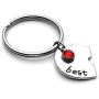 Jovivi Best Friends Forever and Ever Friendship Necklaces Keychains for 3/4,Alloy Heart Matching Puzzle Piece BBF Friendship Jewelry