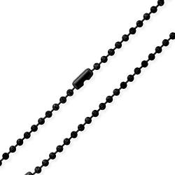 Bling Jewelry 3MM Stainless Steel Plated Black Shot Beaded Ball Chain Necklace for Men Teen 18 Women 20 22 24 30 Inch
