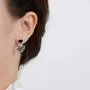 ZHUPI Crystal Trendy Stud Earrings Jewelry Heart Earrings Black Rhinestone Drop Dangle Long Earrings, Fashion Jewelry for Women Girls ZHUPI Crystal Trendy Stud Earrings Jewelry Heart Earrings Black Rhinestone Drop Dangle Long Earrings, Fashion Jewelry for Women Girls