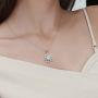 FANCIME White Gold Plated 925 Sterling Silver Blue/White CZ Cubic Zirconia Snowflake Pendant Necklace Stud Drop Dangle Earrings Set Gift For Women