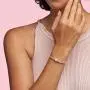 PANDORA Jewelry Moments Pave Heart Clasp Snake Chain Cubic Zirconia Bracelet in Rose PANDORA Jewelry Moments Pave Heart Clasp Snake Chain Cubic Zirconia Bracelet in Rose