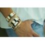 Cedar & Ink Enamel Tile Stackable Bracelet - Stretch Tila Color Block - Rectangle Square Dome Oval Arrow