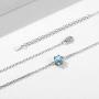 ChicSilver 925 Sterling Silver 12 Months Sparkling Round Cut Created Birthstone Pendant Necklace, 16 Inch Rolo Chain (with Gift Box)