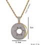 Moca Jewelry Iced Out Donuts Personalized Pendant 18K Gold Plated Bling CZ Simulated Diamond Hip Hop Necklace for Men Women
