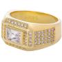 Senteria Mens Hip Hop Iced Out Ring Wedding Engagement Ring 18K Gold Plated Punk Mens Jewelry Embedded with AAA Zircon Mens Bling Ring Wide Size 7-12 Jewelry Gifts Packing