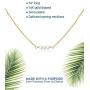 Pearl Necklace for Women | Dainty Necklaces for Women with Three White Pearl Pendant, 14k Gold Dipped | Elegant Pearl Necklace Choker | 14k Dipped Gold Necklace for Women | June Birthstone Necklace