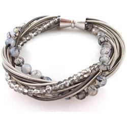 The Island Pearl Stainless Steel Piano Wire with Agate