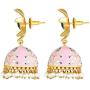 Aheli Beautiful Wedding Festive Wear Floral Design Dangle Jhumki Jhumka Earrings with Meenakari Work Indian Ethnic Fashion Jewelry for Women Girls