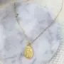 ZLXPRO Virgin Mary Necklace Blessed Mother Gold Pendant Christening Jewelry Sterling Silver Catholic Gift for Women Mom Sister