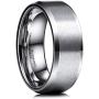 MISTERINGS Basic 6mm 8mm Tungsten Carbide Wedding Rings for Men Black Matte Finish Beveled Edge Comfort Fit Band