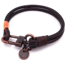 Mens Wide Craftman Leather Bracelet Handcrafted in USA - Dark Brown