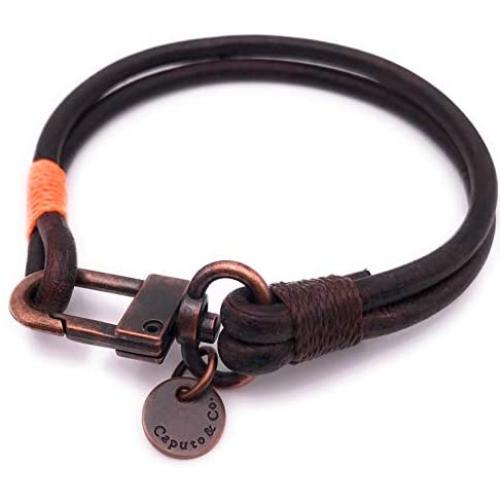 Mens Wide Craftman Leather Bracelet Handcrafted in USA - Dark Brown
