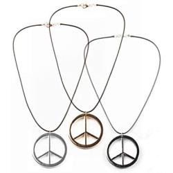 COLORFUL BLING 3 Pieces Hippie Style Anti-war Pendant Love Peace Sign Symbol Necklace Mens 1960s 1970s Party Jewelry