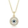 Obidos Evil Eye Pendant Necklace Turkish Rose Gold Turquoise Necklace Lucky Jewelry for Girls and Women Faith Protection Rhinestone Necklace