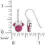 Disney Minnie Mouse Silver Plated Pink Glitter Dangle Earrings, Official License
