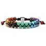 Jovivi 7 Chakras Bead Bracelet - 6mm 8mm Double Layer Healing Gemstone Yoga Stone Beaded Crystal Bracelet Men Women Natural Lava Rock Essential Oil Diffuser Bracelets Stress Anxiety Relief