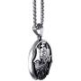Elfasio Viking Pendant Necklace for Men Pirate Drakkar Ship Norse Sea Monster Octopus Tentacle Stainless Steel Both Sided Chain Vintage Jewelry