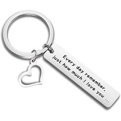 BEKECH Daughter Gift Daughter Keychain Every Day Remember Just How Much I Love You Daughter Jewelry Gift from Mom & Dad