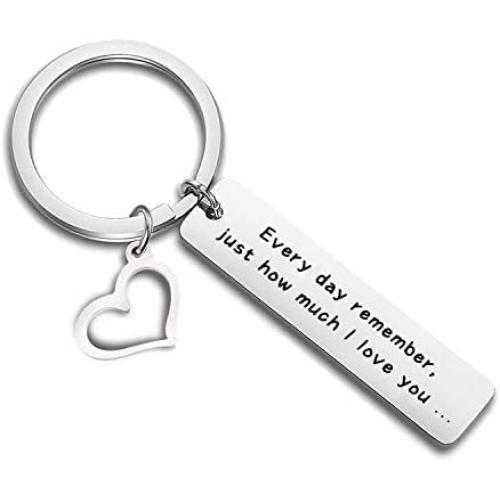 BEKECH Daughter Gift Daughter Keychain Every Day Remember Just How Much I Love You Daughter Jewelry Gift from Mom & Dad