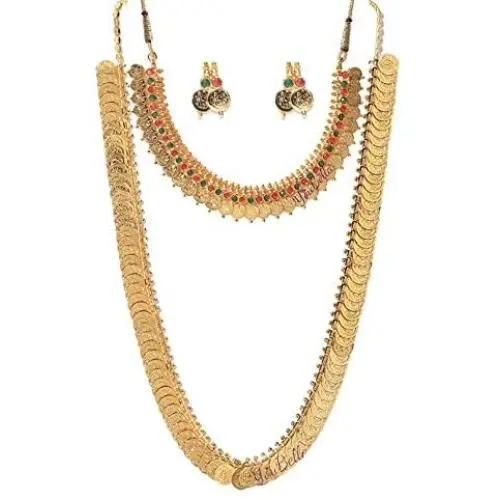 YouBella Jewellery Bollywood Ethnic Gold Plated Traditional Indian Necklace Set with Earrings for Women YouBella Jewellery Bollywood Ethnic Gold Plated Traditional Indian Necklace Set with Earrings for Women