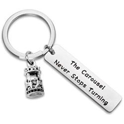 WUSUANED The Carousel Never Stops Turning Horse Carousel Charm Bangle Bracelet Inspirational Jewelry Gift