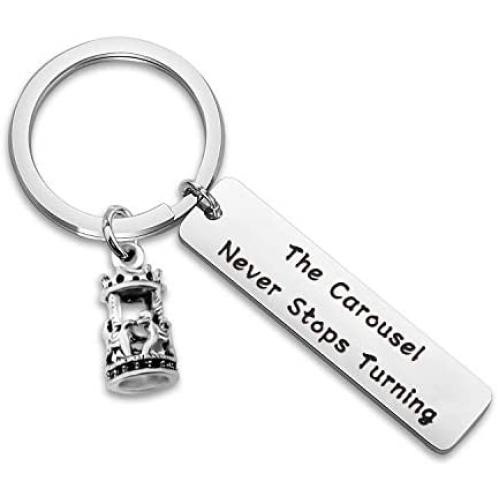 WUSUANED The Carousel Never Stops Turning Horse Carousel Charm Bangle Bracelet Inspirational Jewelry Gift