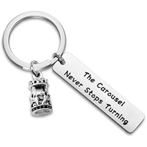 WUSUANED The Carousel Never Stops Turning Horse Carousel Charm Bangle Bracelet Inspirational Jewelry Gift