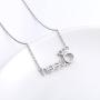 Flyow 925 Sterling Silver White Cz Crown Princess/Queen Pendant Word Charm Necklace for Girlfriend Wife Daughter Granddaughter, 18 Inch + 2 Inch