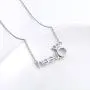 Flyow 925 Sterling Silver White Cz Crown Princess/Queen Pendant Word Charm Necklace for Girlfriend Wife Daughter Granddaughter, 18 Inch + 2 Inch