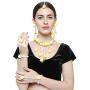 YouBella Jewellery Bollywood Ethnic Bridal Wedding Traditional Floral Gota Patti Indian Necklace Set, Earrings, Bracelet and Maang Tiika for Women Haldi and Mehendi Occassion