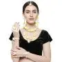 YouBella Jewellery Bollywood Ethnic Bridal Wedding Traditional Floral Gota Patti Indian Necklace Set, Earrings, Bracelet and Maang Tiika for Women Haldi and Mehendi Occassion