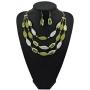 Bocar 3 Layer Beads Statement Necklace Earring for Women Jewelry Set