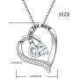 FLYOW I Love You More Heart Necklace for Women Girls Sterling Silver CZ Pendant, Best Valentines Mothers Day Jewelry Gifts