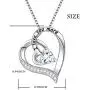 FLYOW I Love You More Heart Necklace for Women Girls Sterling Silver CZ Pendant, Best Valentines Mothers Day Jewelry Gifts