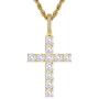 KRKC&CO Cross Pendant, Hip Hop Pendant with 3mm 22'' Rope Chain, Prong-Setting 5A CZ Stones, Iced Out Hip Hop Jewelry Street-wear Urban Style for Men & Women