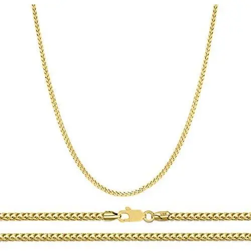 Orostar 10K Yellow Gold 2mm Diamond Cut Square Franco Chain Necklace, 7'' - 30'' Orostar 10K Yellow Gold 2mm Diamond Cut Square Franco Chain Necklace, 7'' - 30''