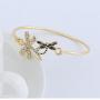 MANZHEN Crystal Mom and Baby Dragonfly Bangle Bracelet Insect Jewelry
